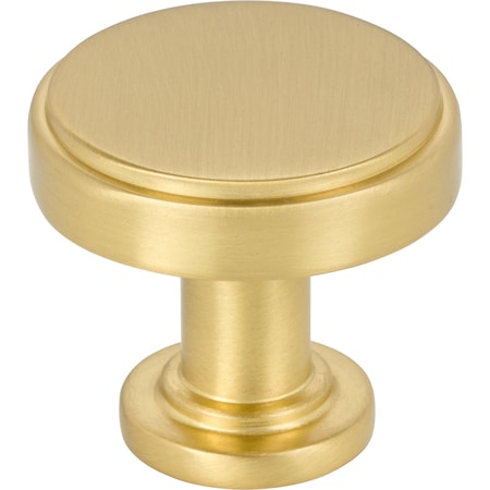 Jeffrey Alexander 114 Diameter Brushed Gold Richard Cabinet Knob, PR 171BG